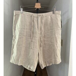 NWT Coldwater Creek Womens Flax Linen Blend Pull-On Shorts 18W Beige